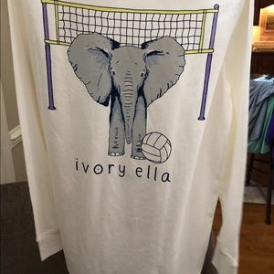 White ivory ella long sleeve volleyball shirt